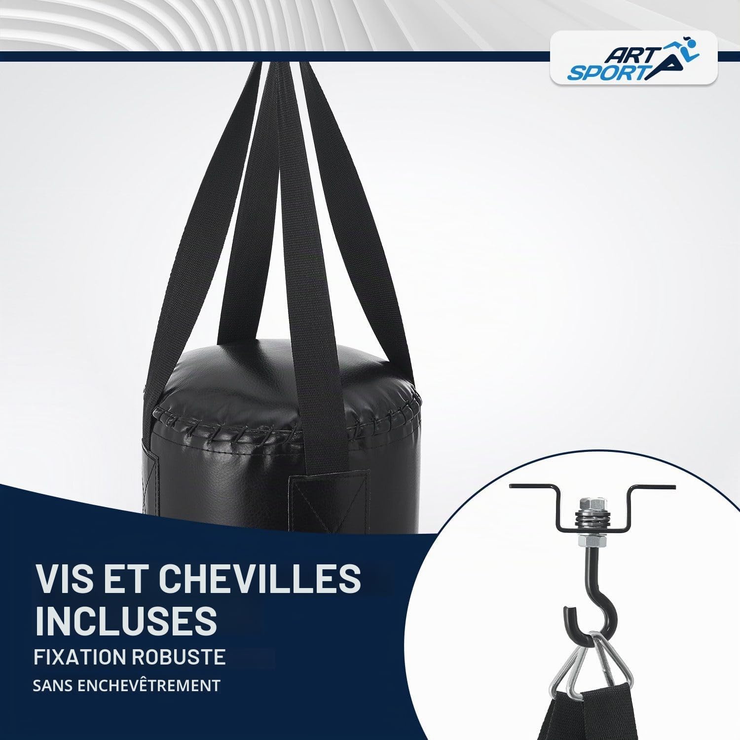 ArtSport Sac de Frappe Enfant avec Gants remplis et Suspendus, Ensemble Punching Ball 10 kg avec Bandages et Support Plafond - Dès 6 Ans - Ensemble de Boxe Sac de Boxe Kickboxing