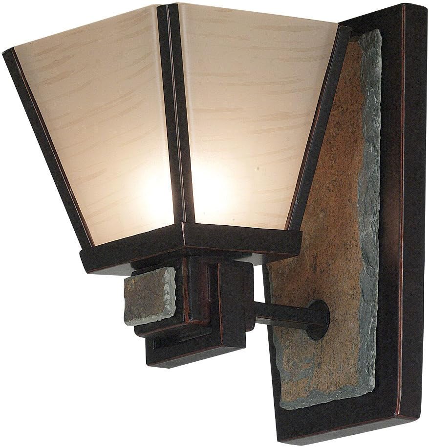 Kenroy Home 91601ORB Edis Vanities, Medium, Oil Rubbed Bronze Finish with Natural Slate