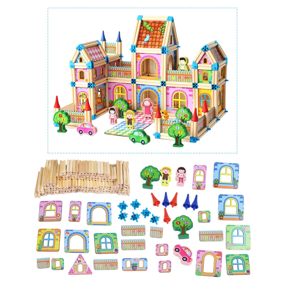 Didiseaon 3d Casa in Legno Puzzle Creativo per Ragazzo Ragazza Giocattolo Educativo per Sviluppo Cognitivo e Motorio