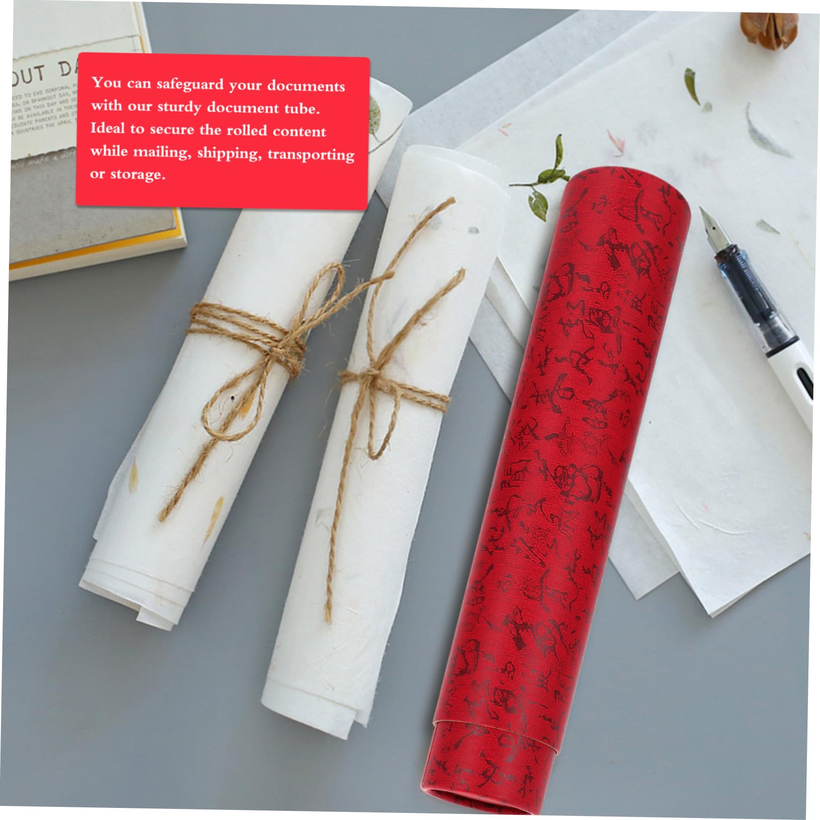 Tube à Affiche Extensible en Papier Rouge pour Rangement et Envoi