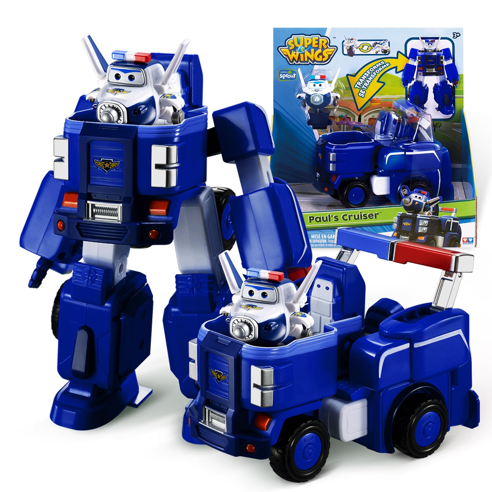 Super Wings-EU720315-Transforming Jett Transforming Vehicles Paul, Colore Blu, One Size, EU720315