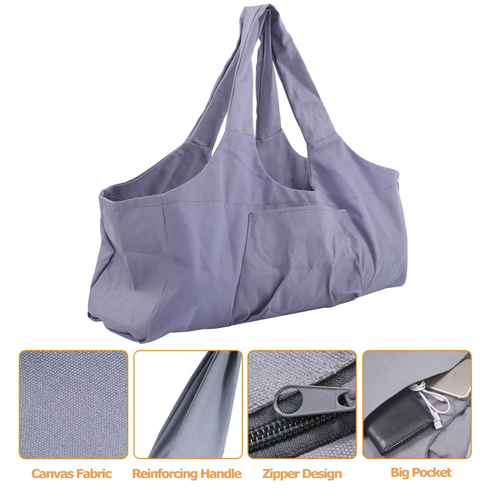SOONHUA Supporto per tappetino da yoga,Yoga Mat Tote,Grande tappetino da yoga Sling Carrier con tasca laterale Accessorio Yoga, Viola, moda