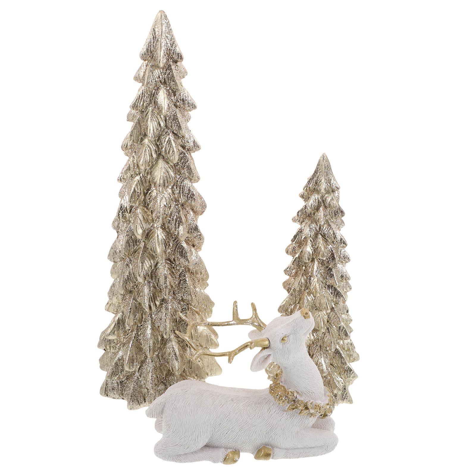 Figuras de resina INOOMP doradas con acabados de alta calidad para Navidad