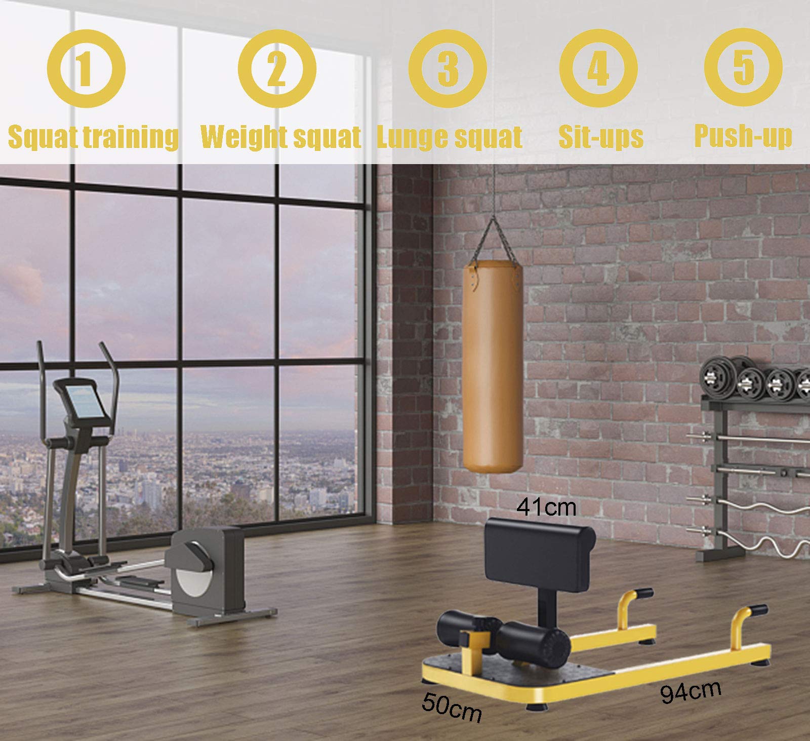 Amazon.co.jp: シシースクワットベンチ、腹筋運動/腕立て伏せ