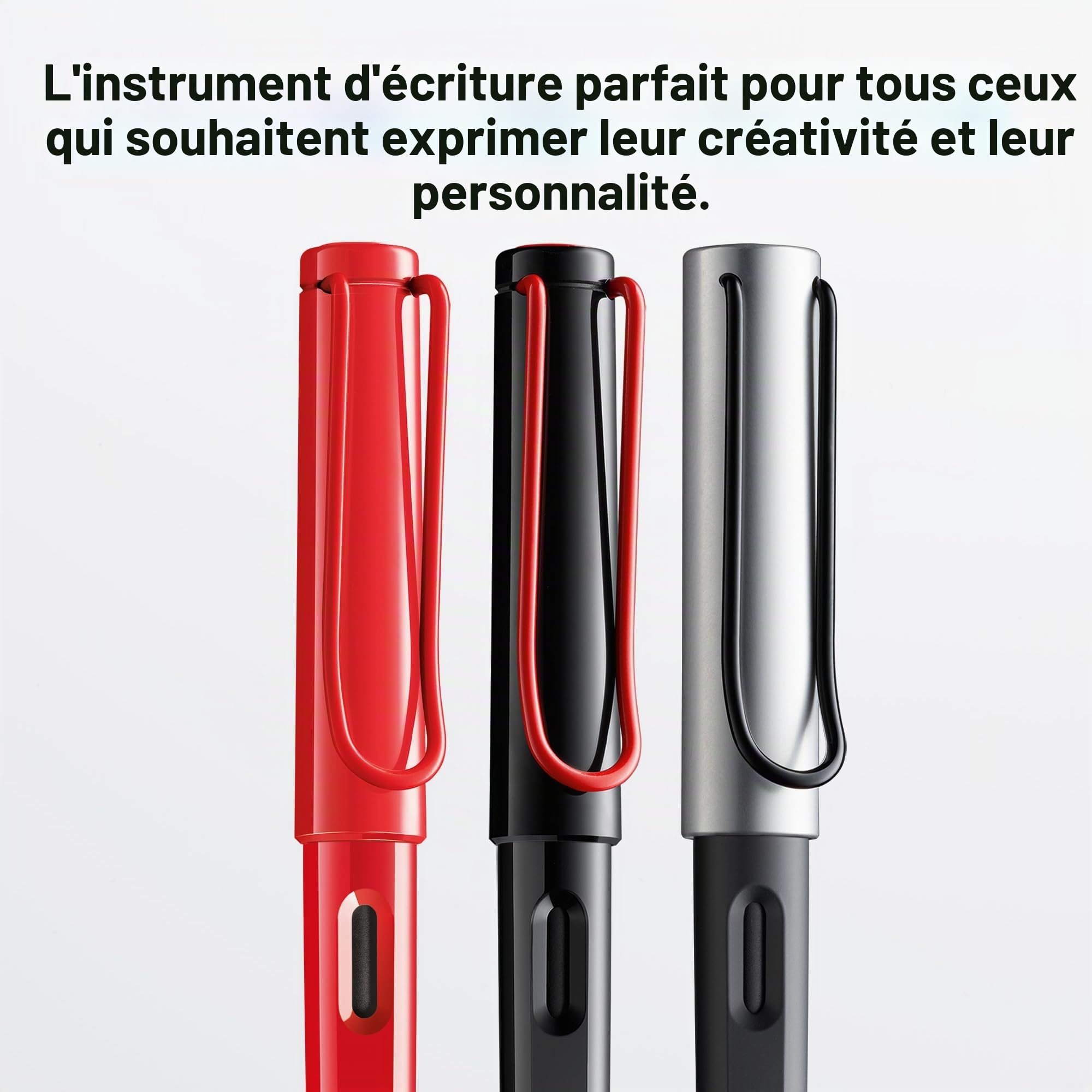 Lamy joy Set stylo plume calligraphie black - stylo plume avec 3 plumes différentes (1.1/1.5/1.9 mm) - Avec plume à traction et grip ergonomique - avec 5 cartouches d'encre bleue T 10