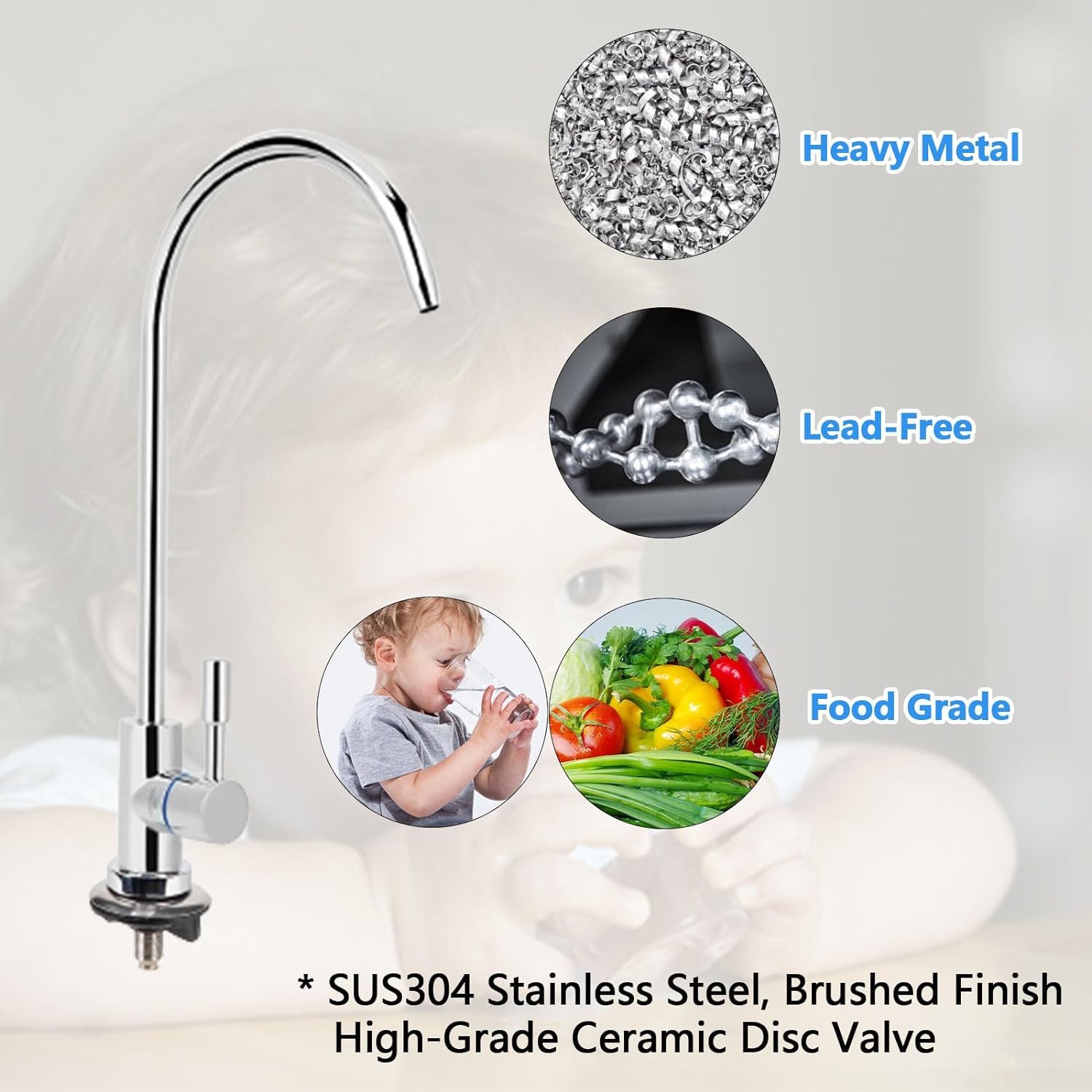 GAESHOW RO Acqua Faucet Depuratore ad osmosi inversa Filtrazione Filtro acqua potabile Rubinetto Purificatore Rubinetto