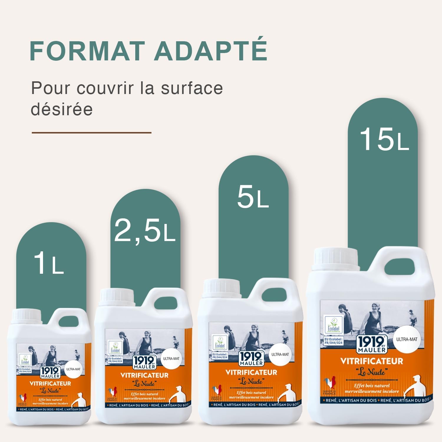 MAULER Vitrificateur Parquet Escalier Ultra Mat Invisible 1L Protection Taches Rayures Usure Longue Durée