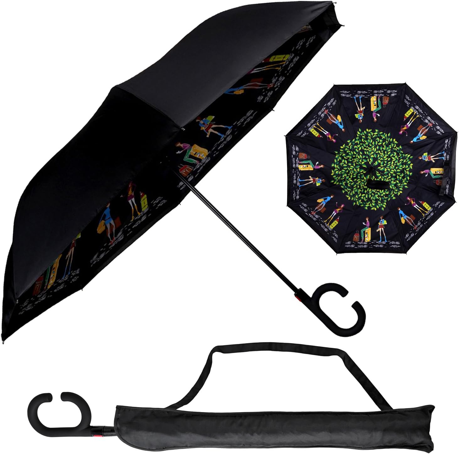 Inverted Umbrella for Heavy Rain | UV Umbrella | Sun Protection | Windproof Umbrella | Auto Open Close | Hands Free | Travel, One size