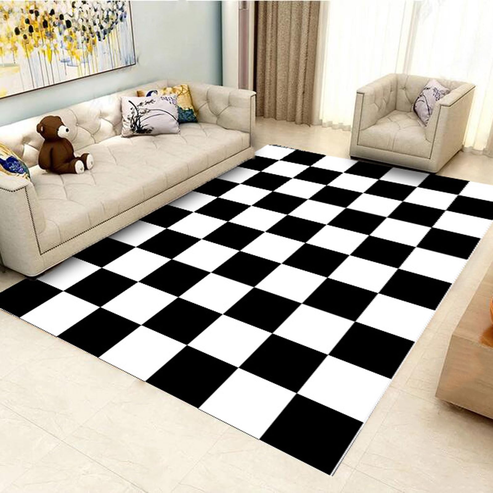 Tapis de décoration maison style abstrait pour rajeunir un salon terne