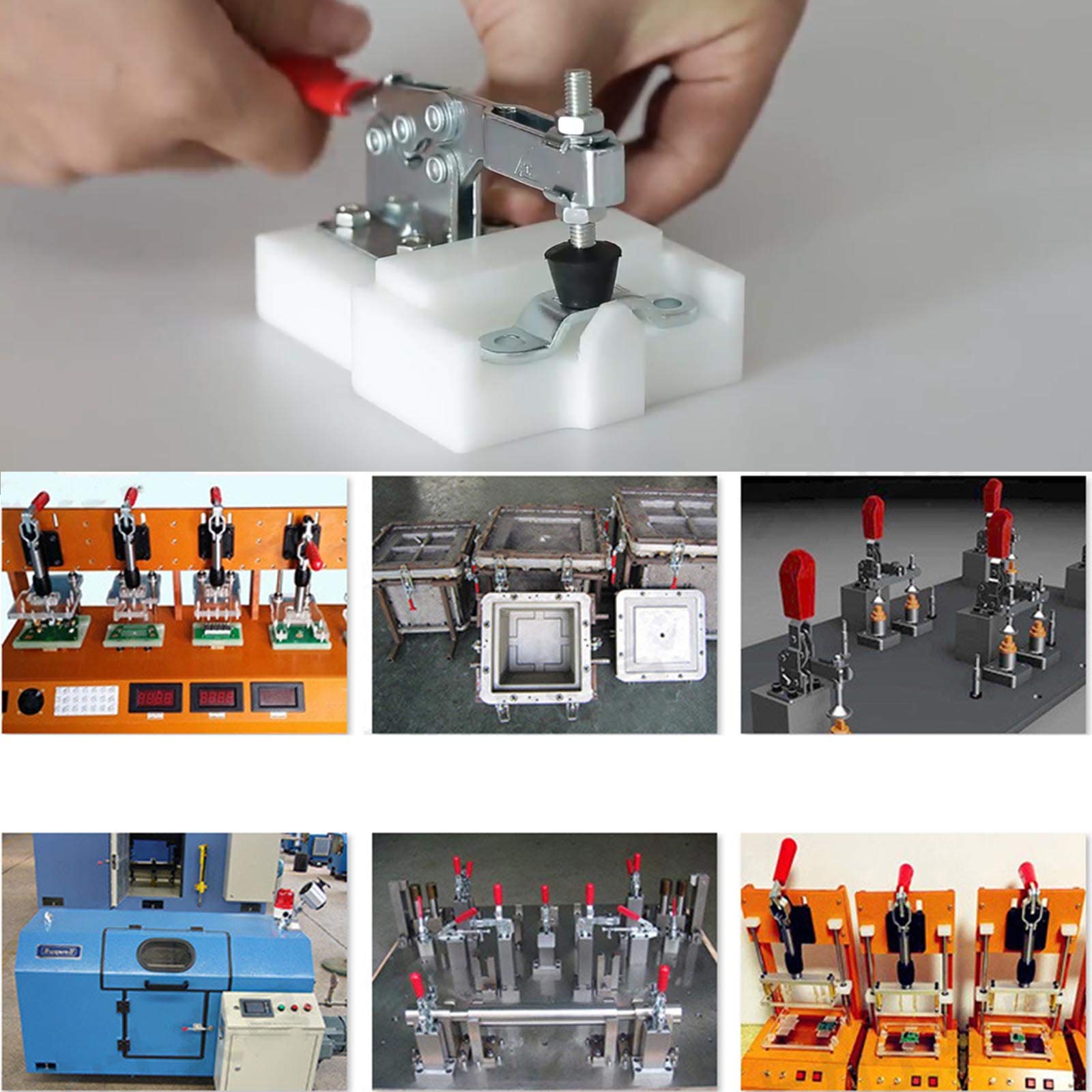 5pcs GH-225-D Barre Horizontale Bascule Clamp Kit de Libération Rapide Poignée Outil en Métal Tenant 230KG Capacité Frock Pince Machine Opération de Soudage