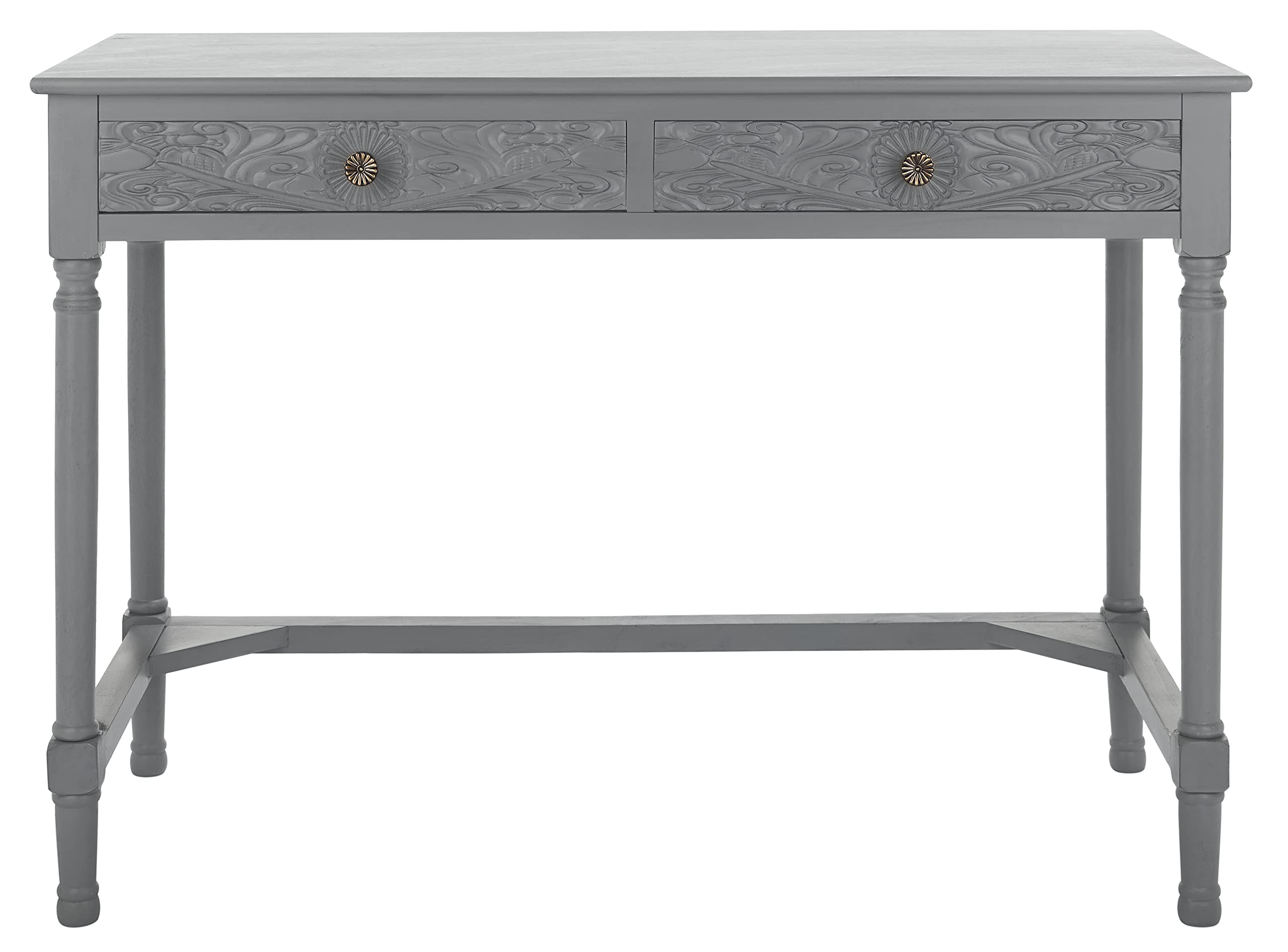 SAFAVIEH Home Collection Ryleigh Distressed Grey 2-Drawer Computer Table Office Desk