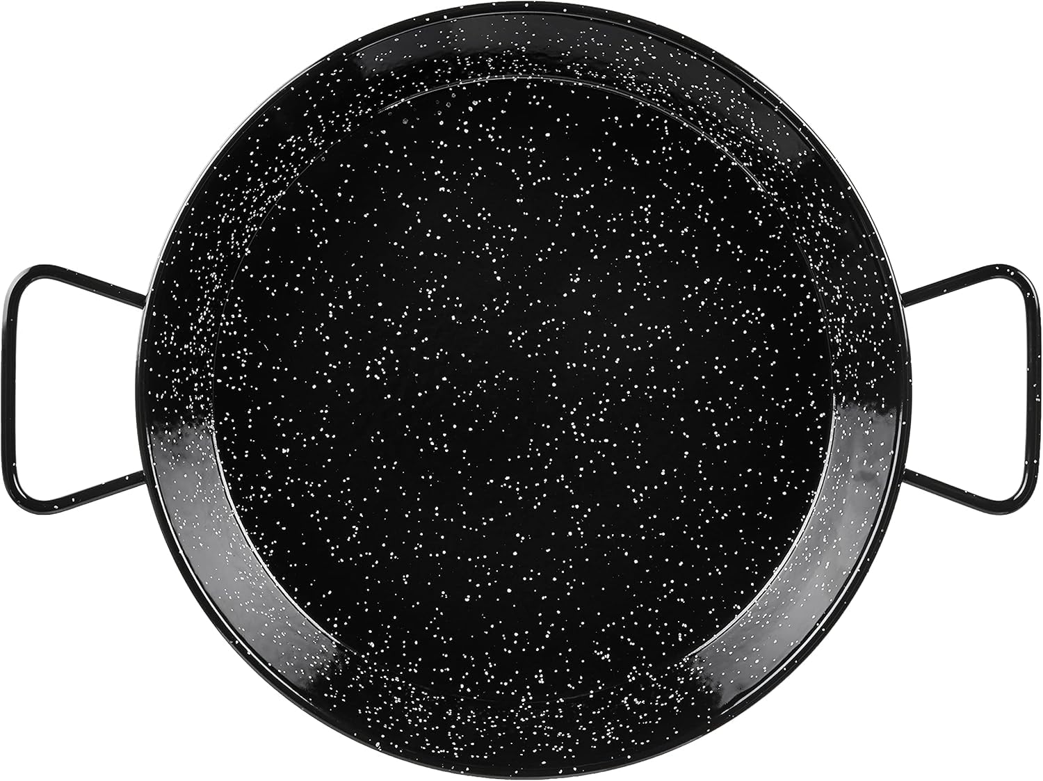 Padella per Spaghetti all'Assassina in Ferro Smaltato, Tegame Tradizionale Stile Paella, Nero con Puntini Bianchi, con Manici (28 cm) - 4
