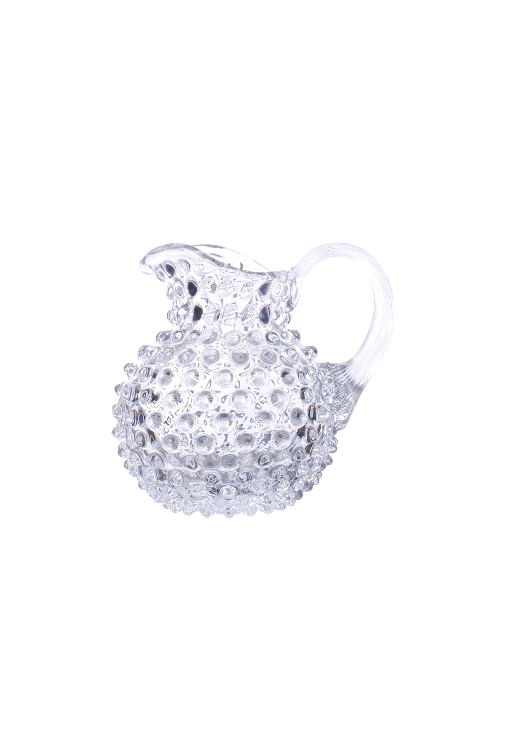 Pequeño decantador de vidrio Bohemia manera picots