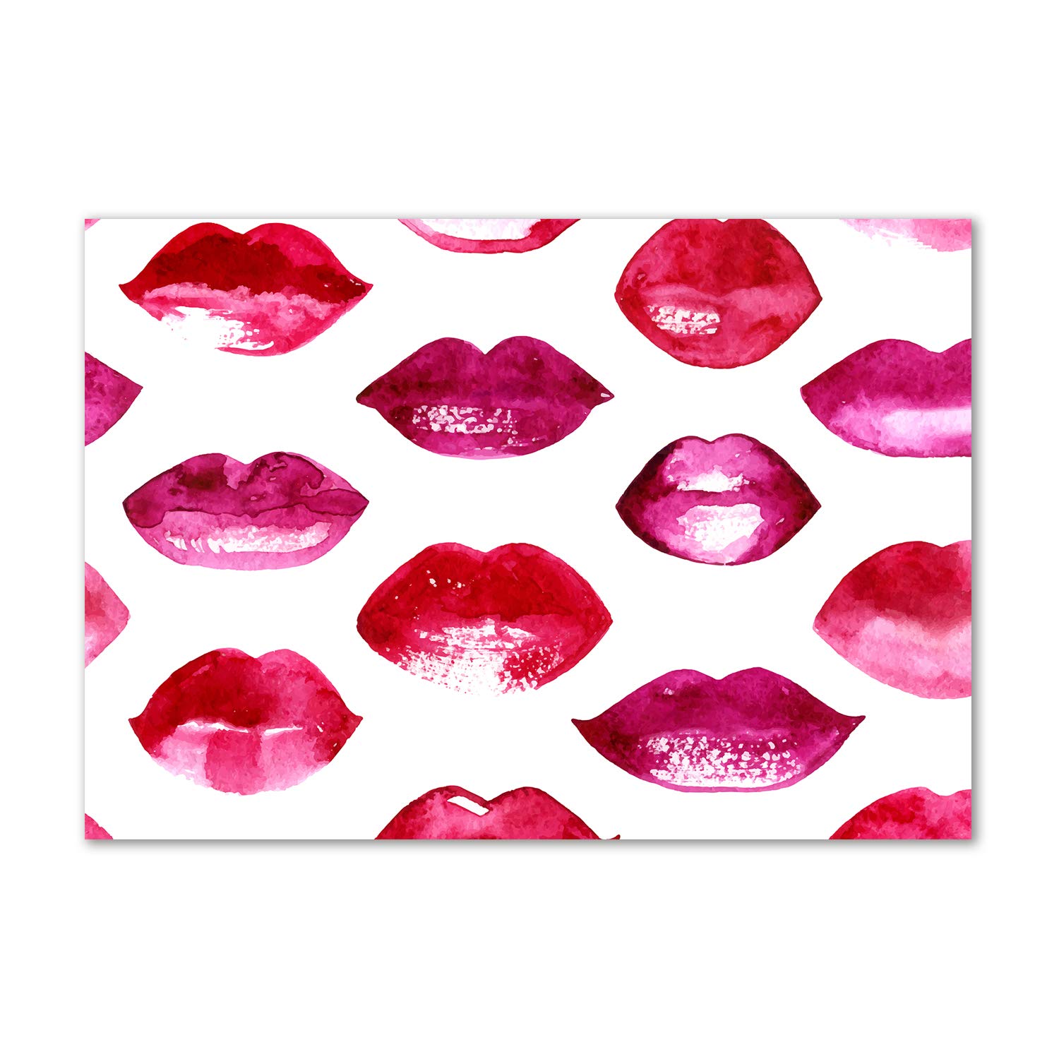 Tulup Tirages sur toile - art mural - tirages sur toile - thème d'image - 100x70 cm - Divers - Rouge - Lèvres Rouges