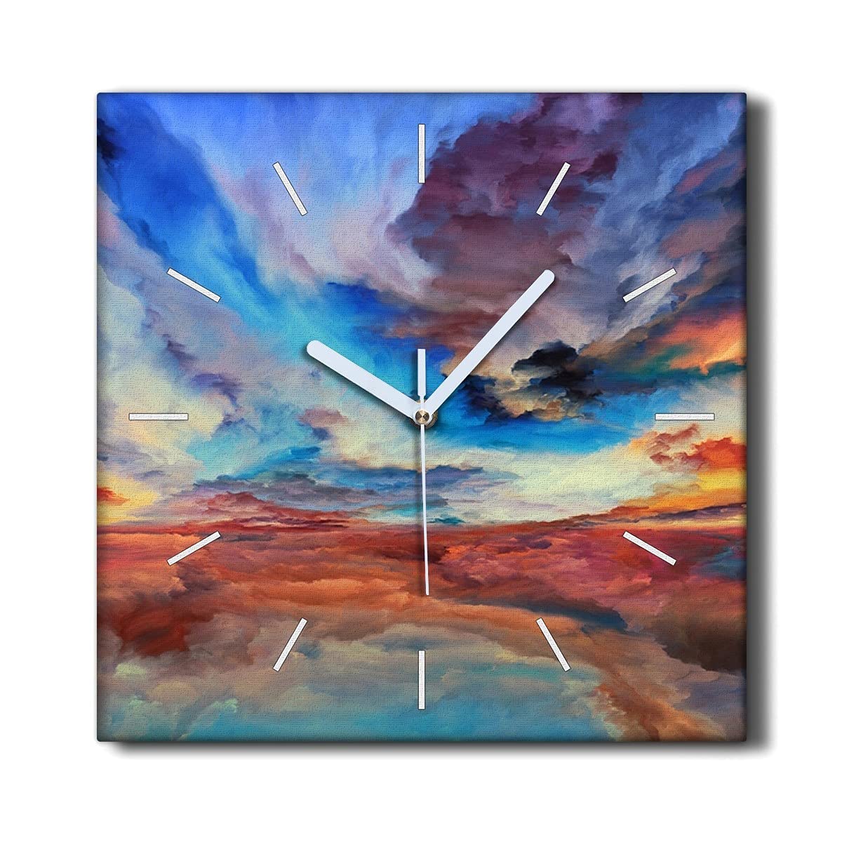 Horloge sur toile sans tic-tac Coloray pour éliminer les bruits du salon