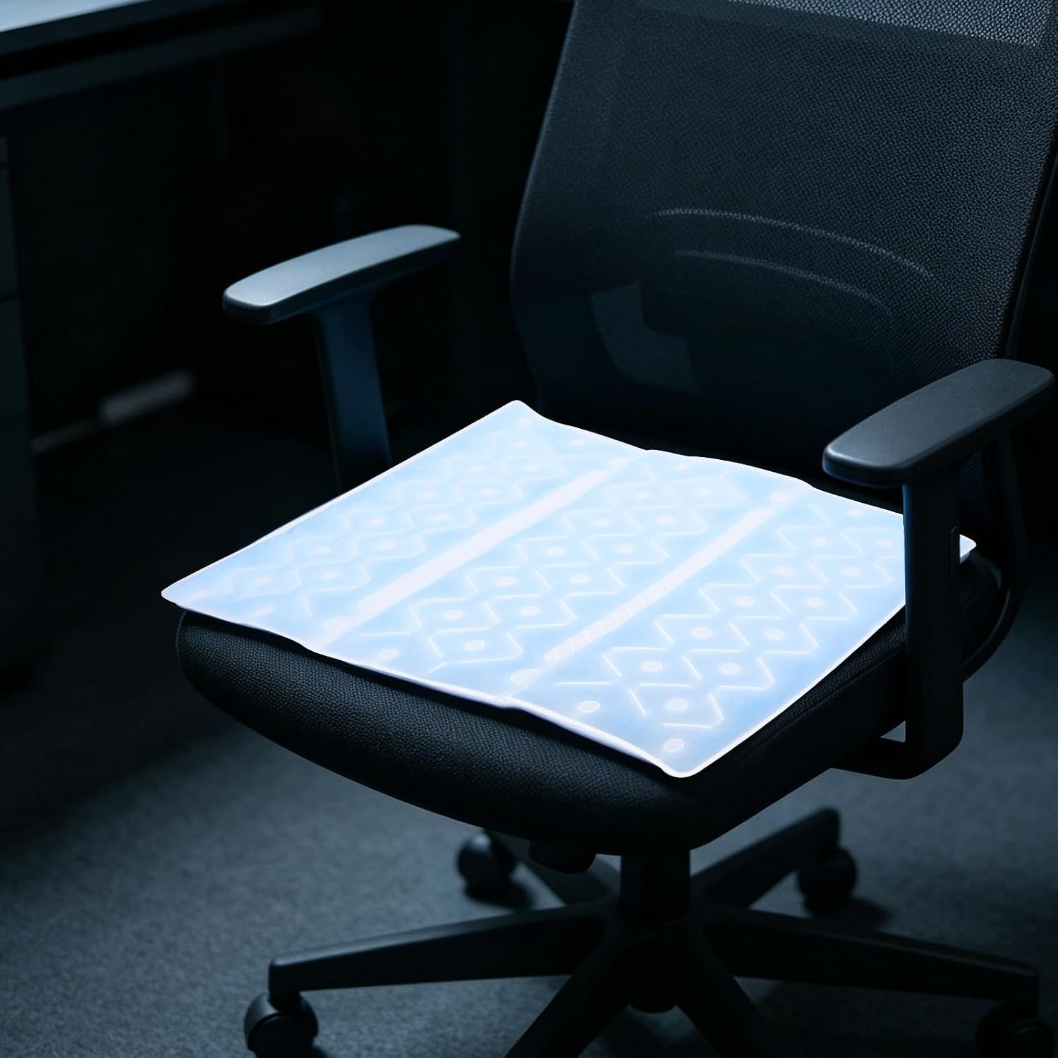 Mikikit Cooling Chair Pad for Desk Chairs Foldable and Easy Placement Seat Cushion Made of Material and TPU Breathable Cooling Mat for Office and Camping Use