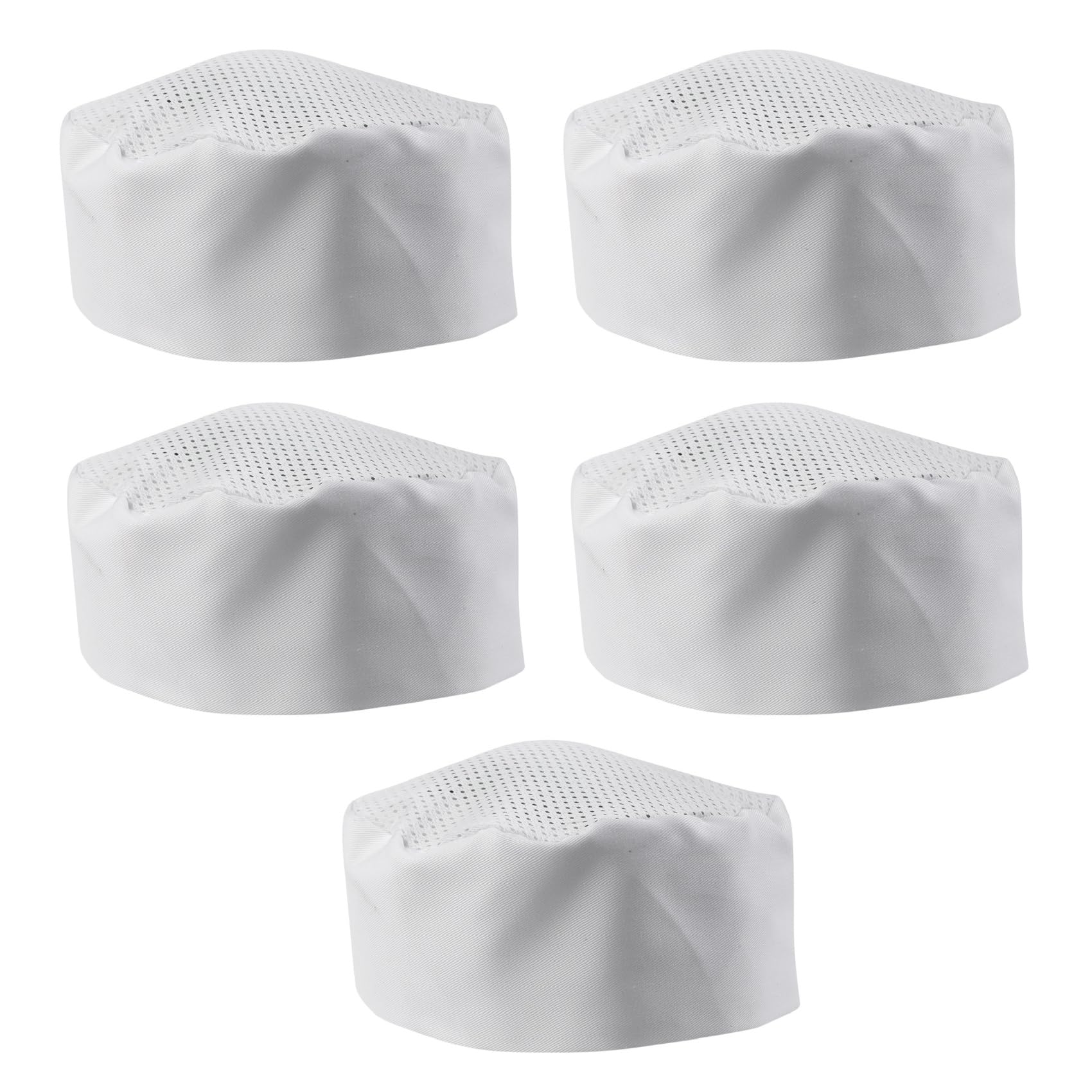 Mesh Top Skull Cap Professional Catering Chefs Hat White Hook & Loop Pack of 1
