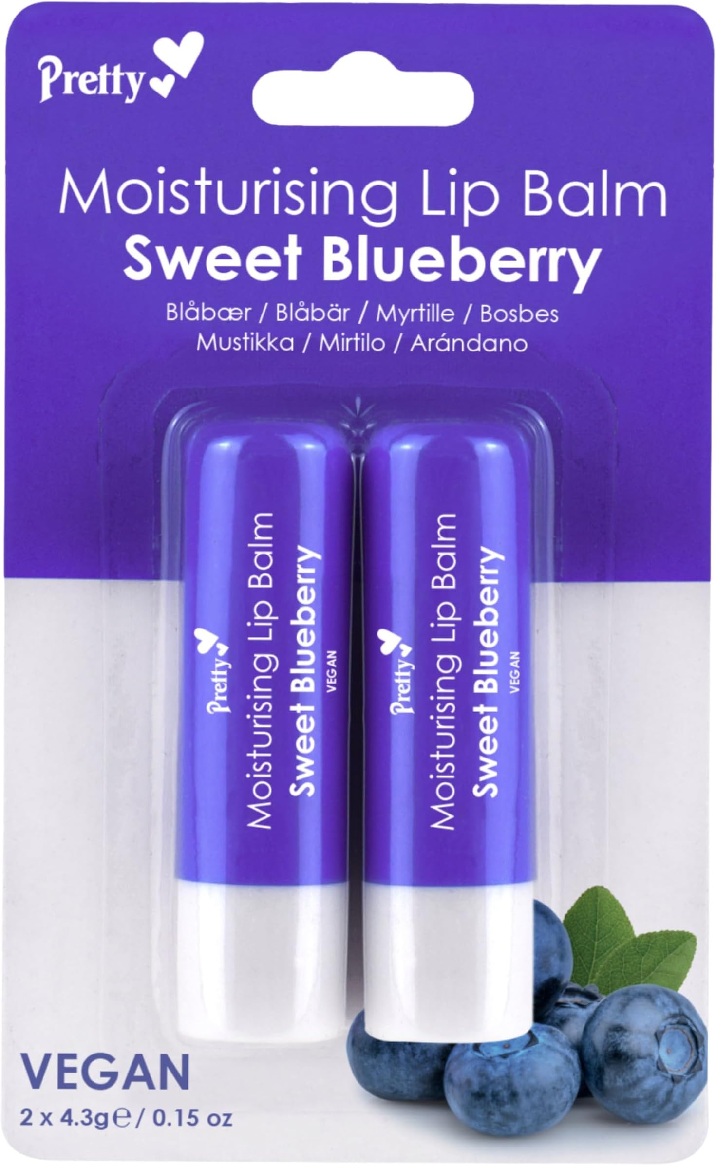 Moisturising Lip Balm – Sweet Blueberry (Pack of 2)