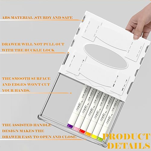 Miniatura 3 de Organizador de cajones para debajo del escritorio, organizador de cajones oculto autoadhesivo debajo del escritorio, almacenamiento debajo de la