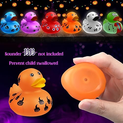Miniatura 3 de Jerify Pato de goma que brilla en la oscuridad de 2 pulgadas, surtido de mini patitos a granel, suministros de fiesta de pato para niños, piscina,