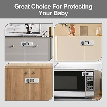 WAXIAYU Childproof Fridge Locks Adhesive Safety Cabinet Freezer Door