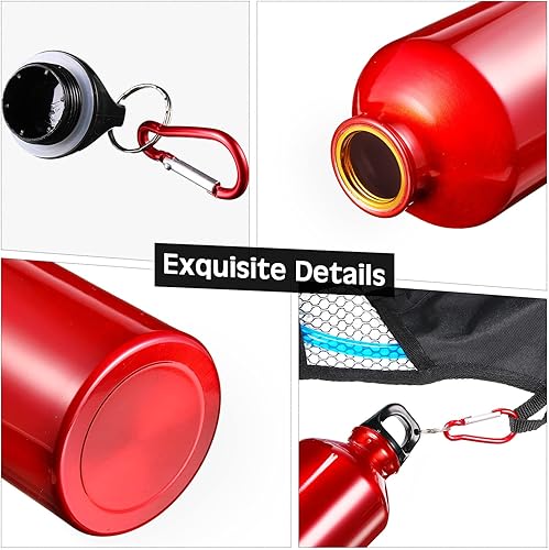 Miniatura 7 de CHENGU 10 botellas de agua de aluminio de 20 onzas, reutilizables, ligeras, a prueba de fugas, botellas de viaje deportivas de aluminio con hebilla