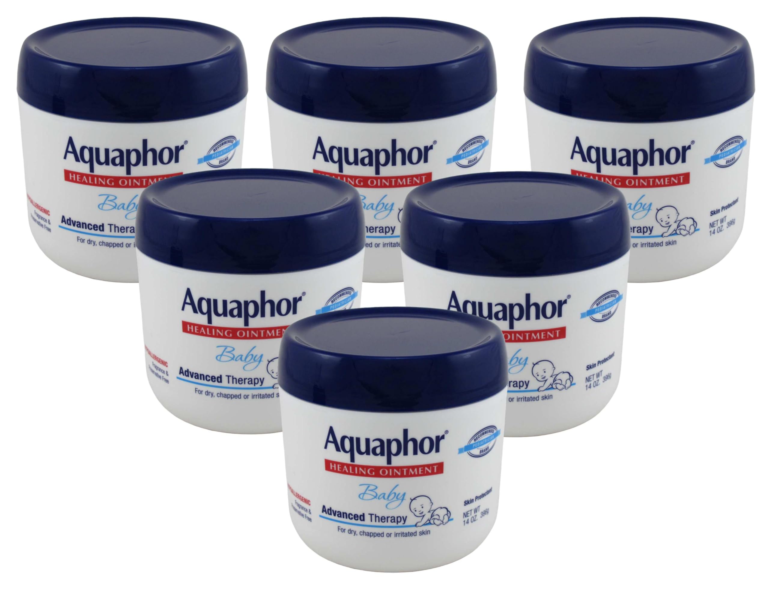 Aquaphor Baby Healing Ointment Advanced Therapy 14 Ounce Jar Pack of 6