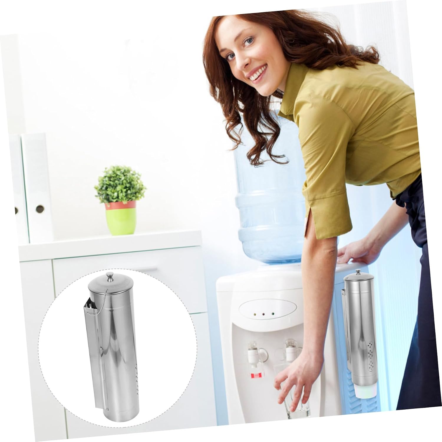 Wall-Mounted Cup Dispenser Rack Steel Cup Holder Paper Dispenser Easy Install Space-Saving