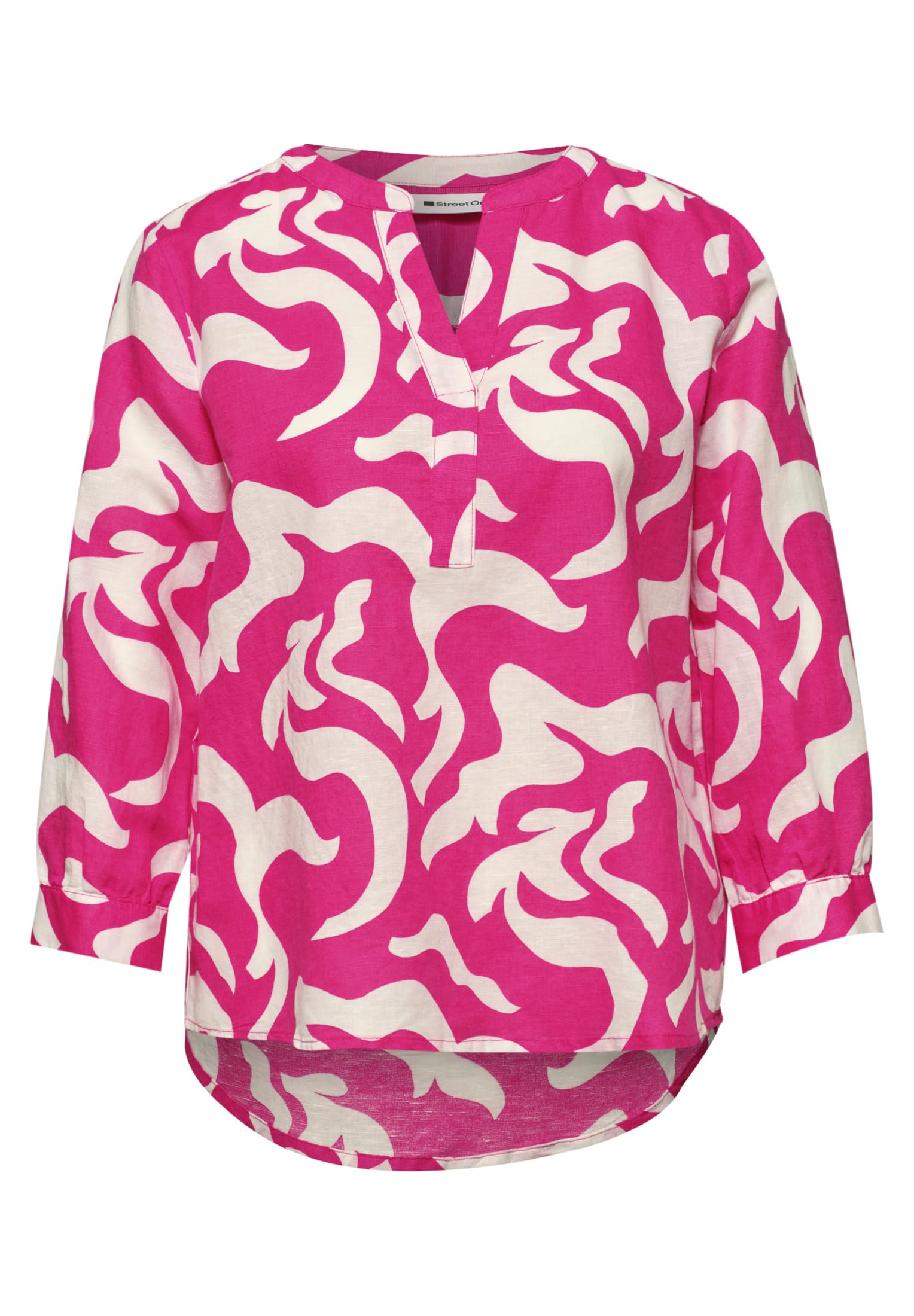 Street One Bluse mit Split Neck aus Leinenmix