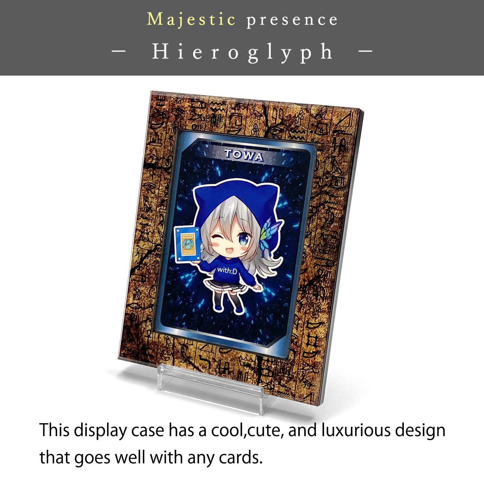 AMAZDONE With:D Magnetic Card Holder Case 35P TCG hard cases for trading cards,UV Cut card protectors hard plastic(Sports Cards,Storage and Display) With Inner Case?hieroglyphs? (Petra)