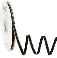 Vista 39 de Ribbli - Cinta de satén verde picea con borde dorado, satén de doble cara de 3/8 pulgadas x 50 yardas continuas, cinta verde para manualidades