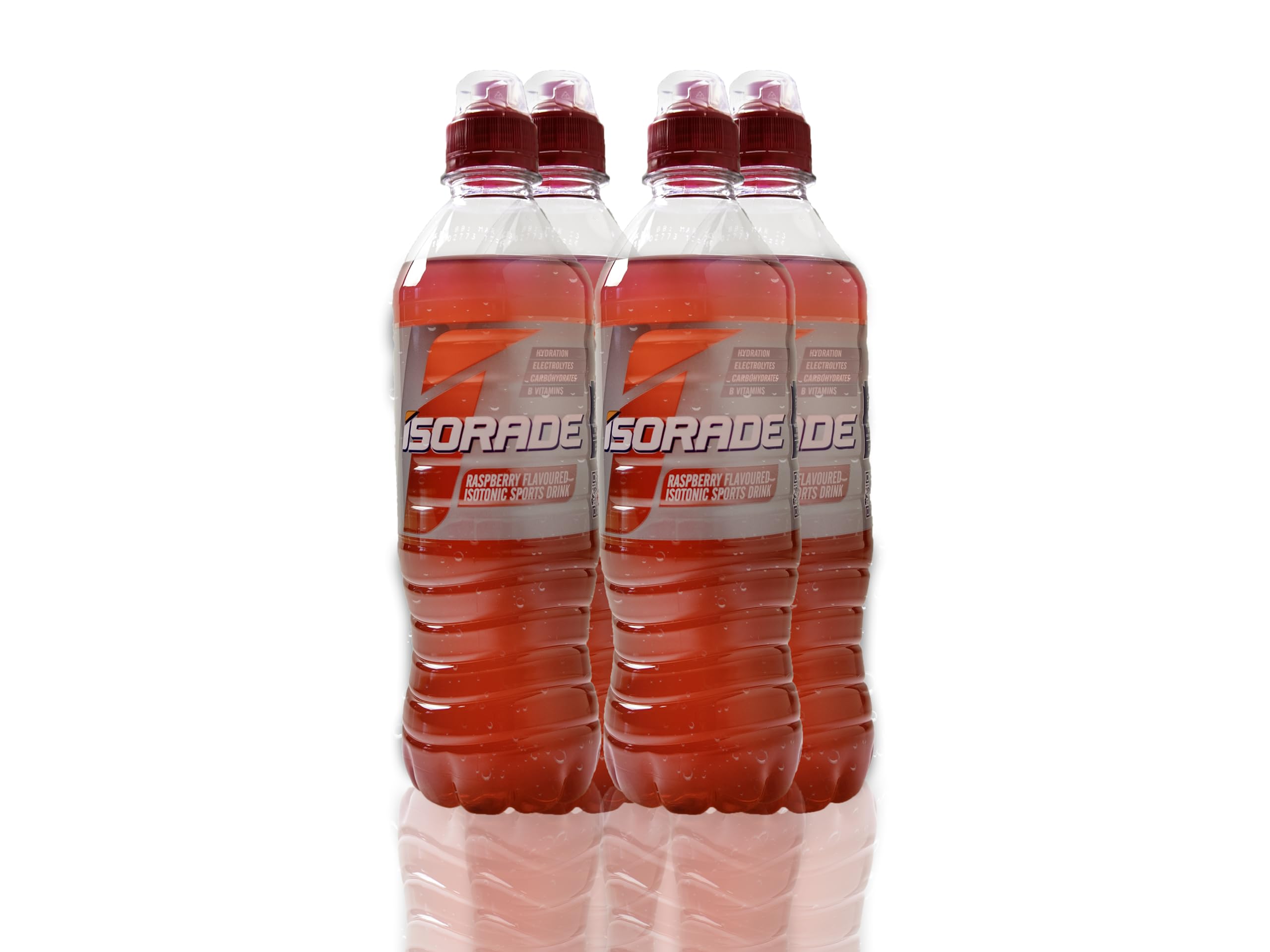 Isorade Raspberry Sport's Drink, Includes Electrolytes for Muscle Recovery, Performance, Hydration and Recovery, Contains Vitamins B6 and B12, 100 Percent Recyclable Materials, 12 x 500 ml Bottles