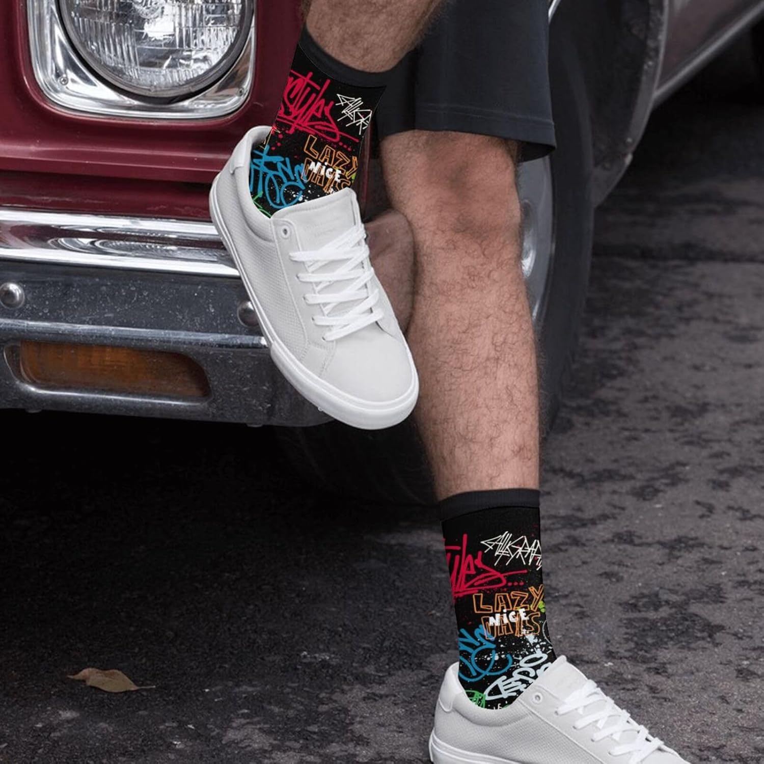 Giinly Graffiti Socks Novelty Funny Crew Socks Crazy Gifts For Men Women - Image 5