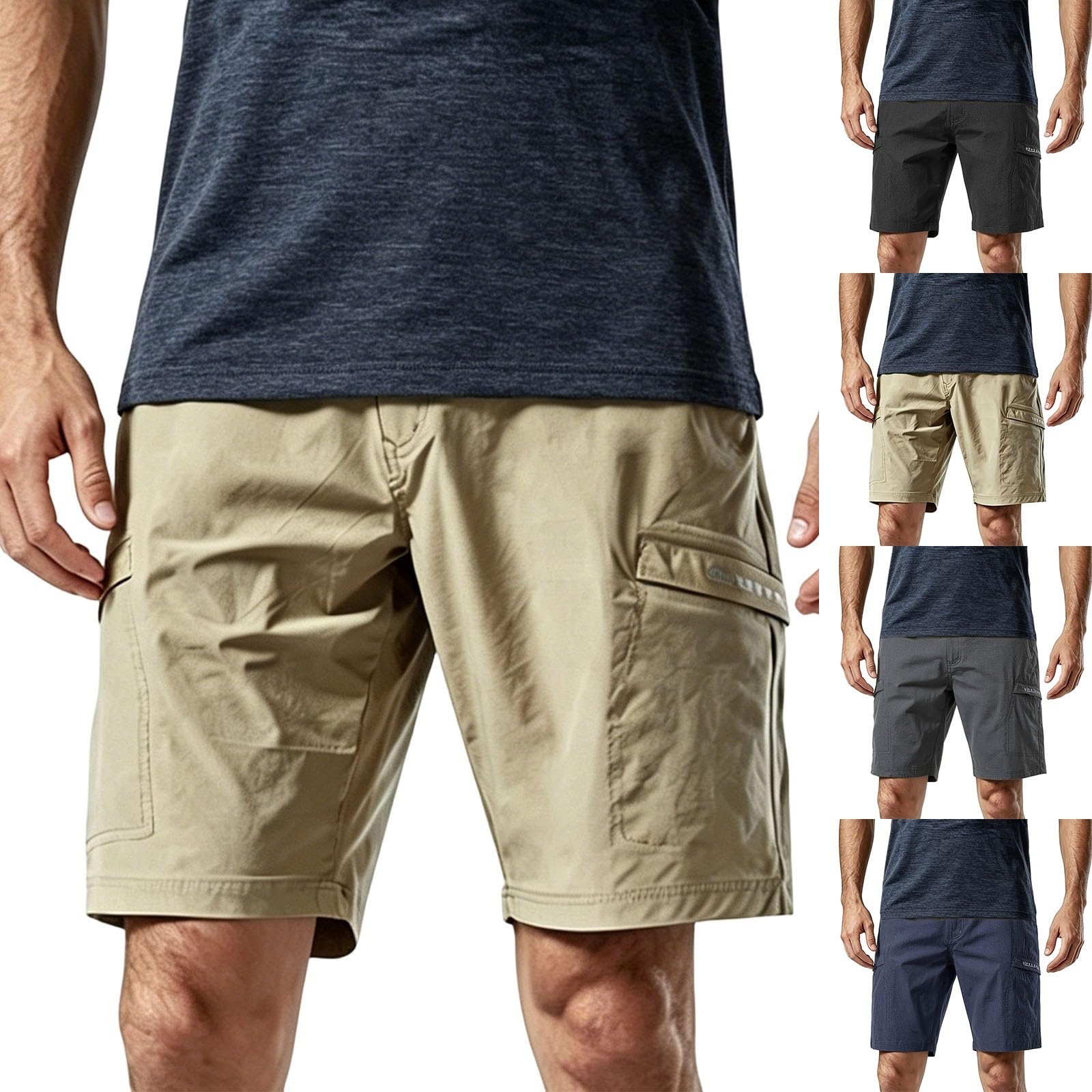 Pantaloncini da trekking da uomo, ad asciugatura rapida, con tasche multiple