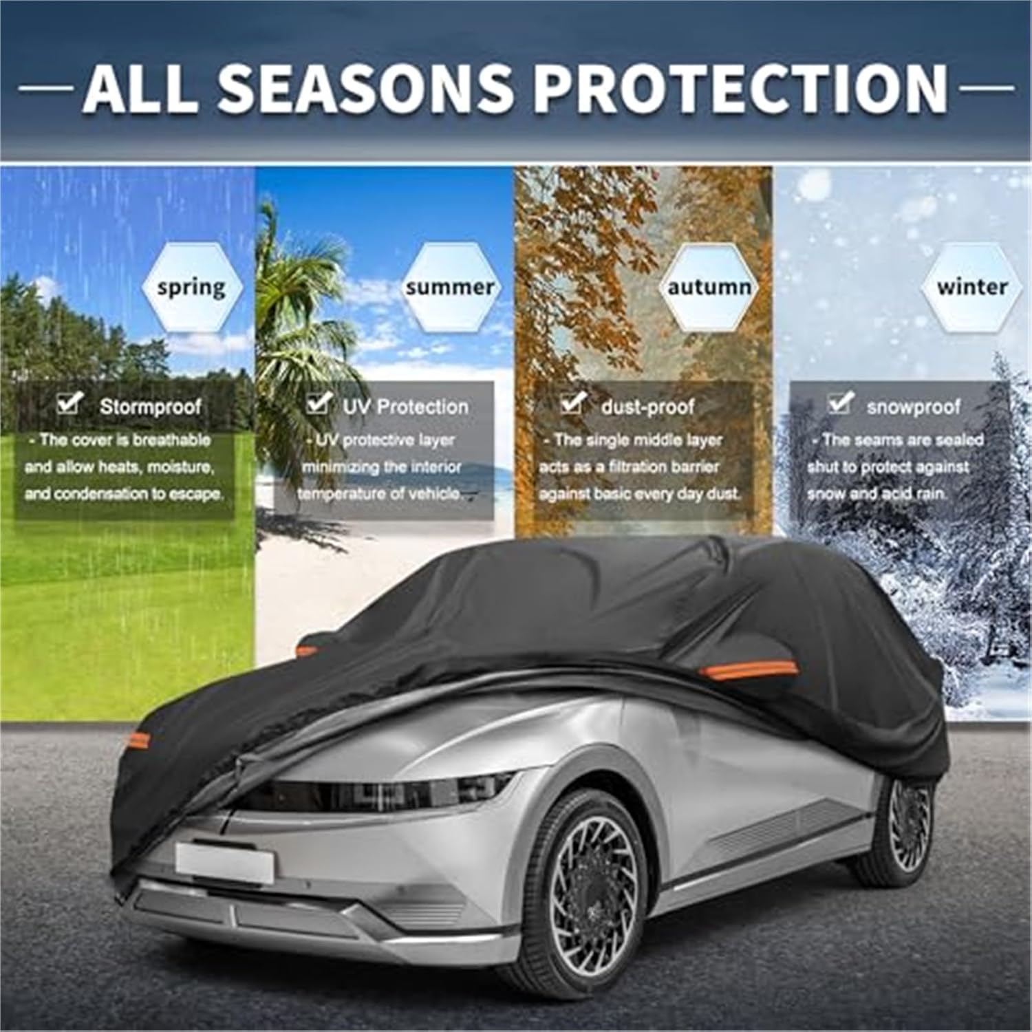 Pexorin 車のカバー、ヒュンダイ、Ioniq 5 210D-PU 屋外フルカーカバー