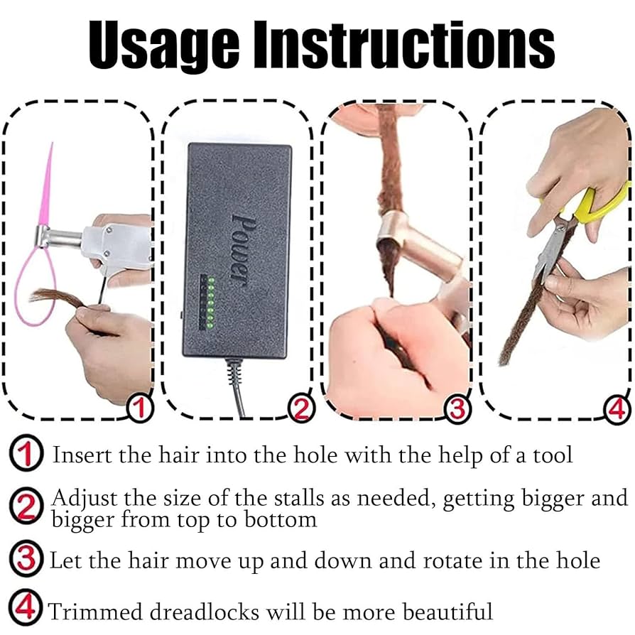 夏季限定値下げ中 電動ドレッドマシン Instant Locs Machine Amazon.co.jp: ドレッドロックマシン、ドレッドロック用の電動