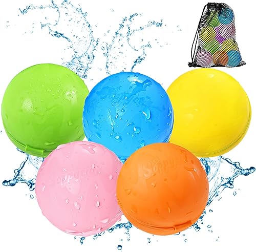 SOPPYCID Globos de bomba de agua reutilizables, bolas de agua magnéticas recargables  Juguetes de piscina para niños y niñas, actividades al aire