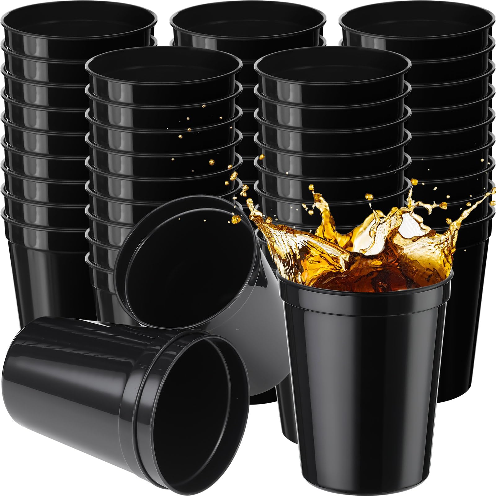 Yungyan 500 Pack 16 oz Stadium Cups Reusable Plastic Cups