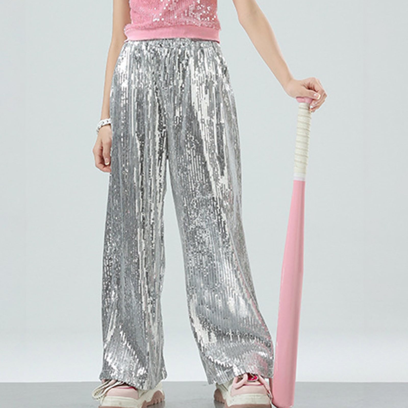 Pantalones de baile con lentejuelas brillantes para niños y niñas, pantalones de hip hop, jazz, danza, carnaval, fiesta, danza