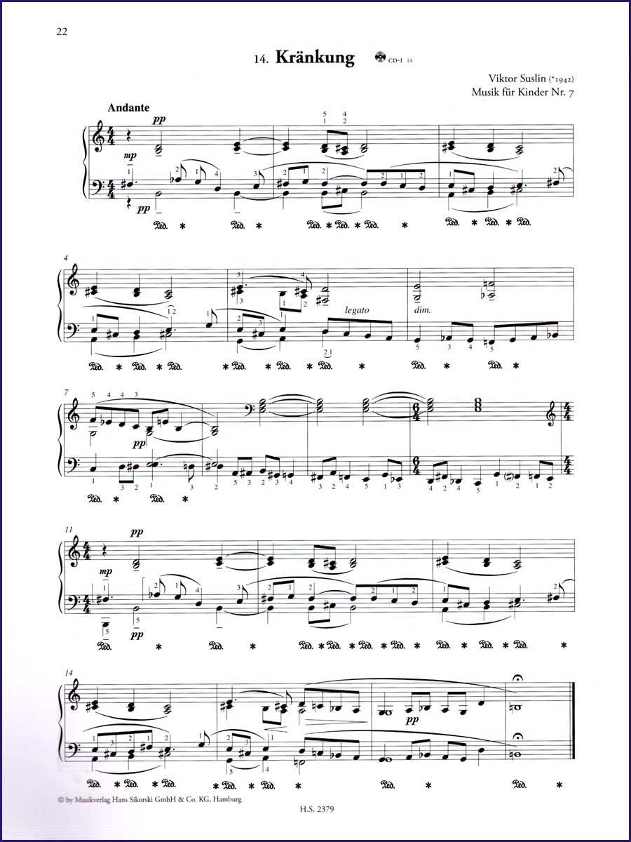 Die russische Klavierschule 1, 2, Spielband mit 2CDs - Unterrichtswerk für die Musikschulen von Julia Suslin - mit 3 herzförmigen Notenklammern