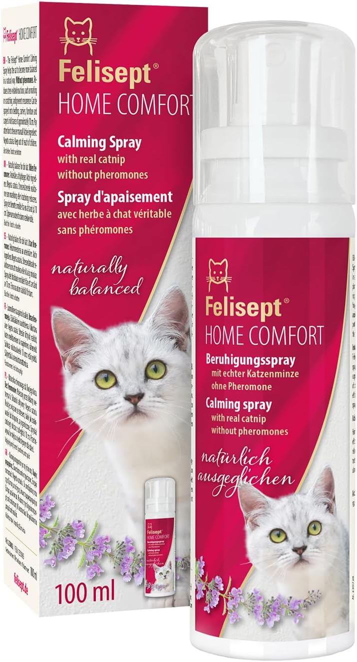 Felisept Home Comfort Cat Calming Spray 100ml - With natural catnip - Catnip spray - Reduce undesirable behaviour, stress and restlessness in home and on the move - Cat calmer