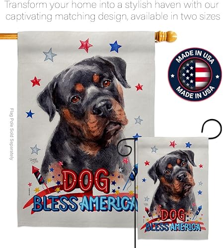 Miniatura 4 de Breeze Decor Kit de bandera patriótica de caoba rottweiler para casa de jardín, perro, cachorro, pata arruinada, piel canina, mascota, naturaleza,