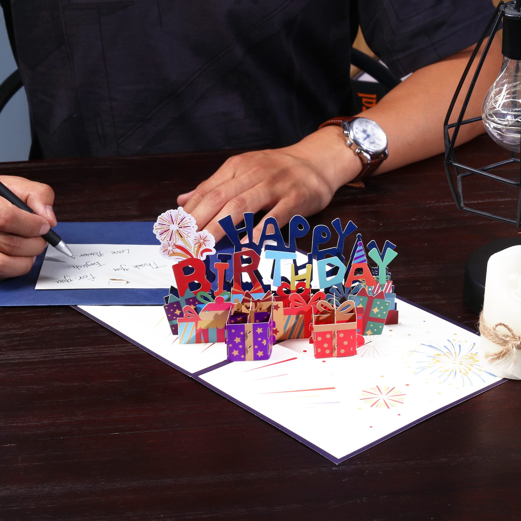 GREETING ART Biglietto di auguri pop-up per compleanno, biglietto di auguri 3D, biglietto di auguri di compleanno 3D, biglietto di auguri pop-up per uomini o donne