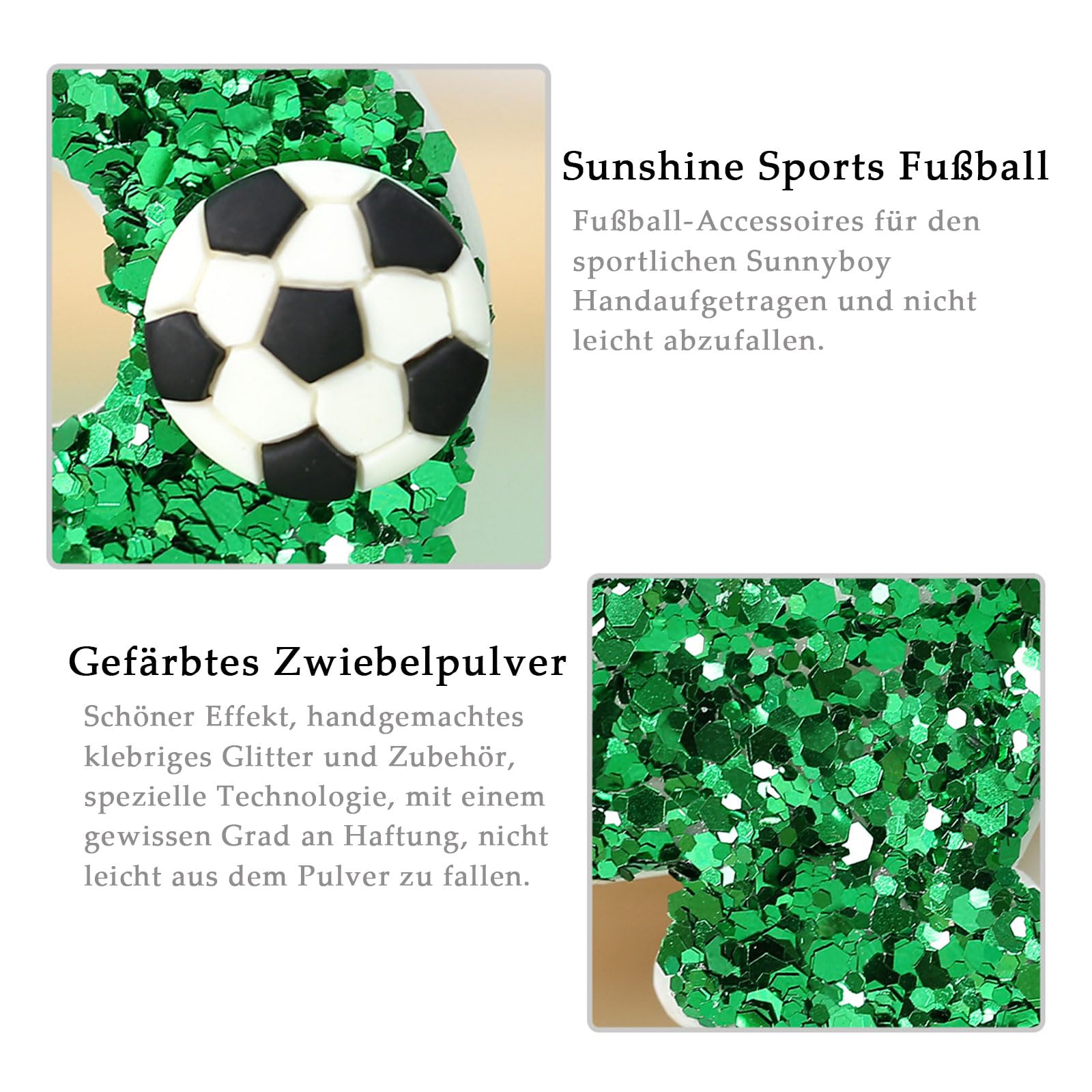 Geburtstagskerze Zahl 8 Mit Fußball-Deko - Pailletten Grün