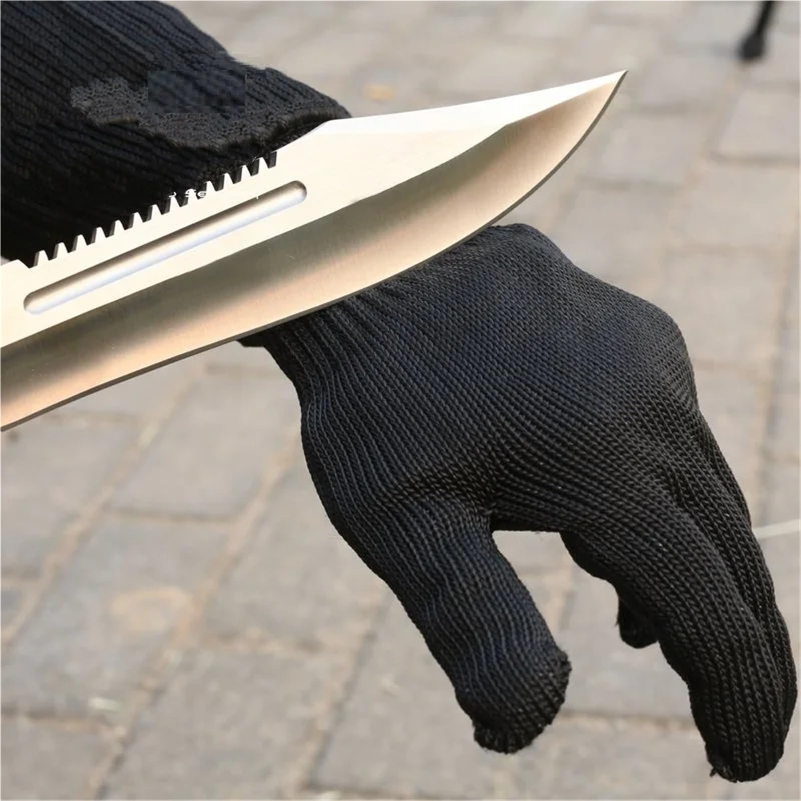 Sicherheitshandschuhe aus Edelstahl, Drahtschutz, schnittfest, kratzfest, Messerschutz, Selbstverteidigung, Messerschutzhandschuh,Hohe Flexibilität(L)