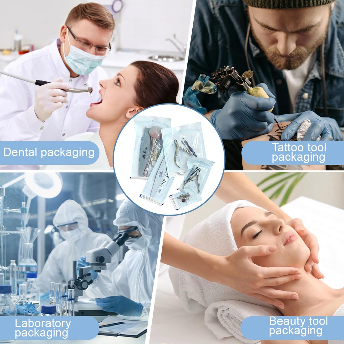 200 Pezzi Sacchetto Di Sterilizzazione,Buste Per Sterilizzazione,Sacchetto Per Sterilizzazio,Sacchetti Per Autoclave,Sacchetti Auto Sterilizzazione,Sacchetto Sterilizzazione Autosigillante