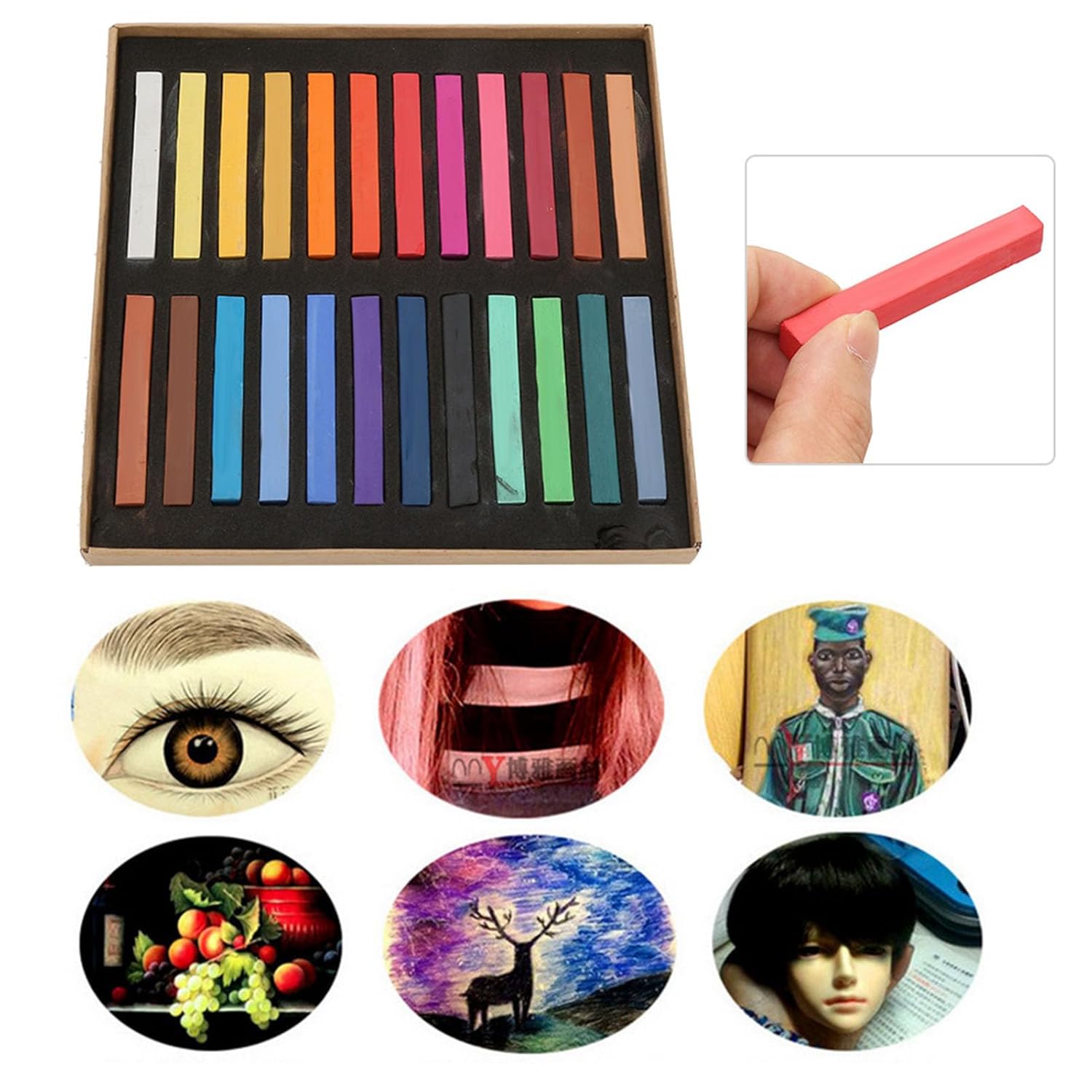 Hair Chalk Pens for Girls Hair Chalk Washable Temporary Colourful Pens Dying Rod Painting Color Set Painting Crayons (48 Colors)