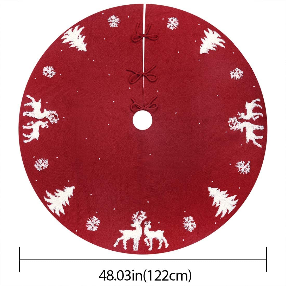 LOMOHOO Kerstboomrok 122 cm grote beige kerstboomrok met 3D eland