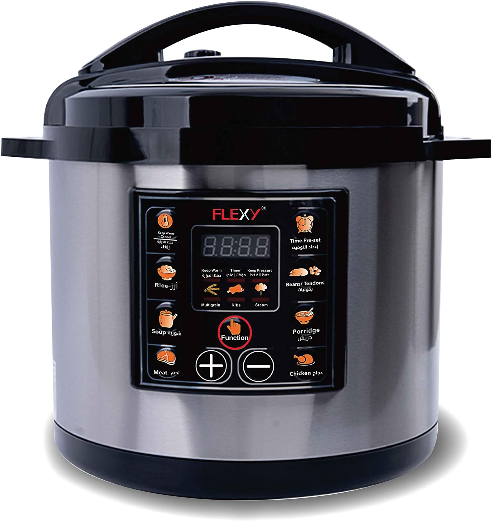 FLEXY® 12 Liter 1500W Electric Pressure Cooker with Smart Program Features | Slow Cooker, Steamer & Warmer