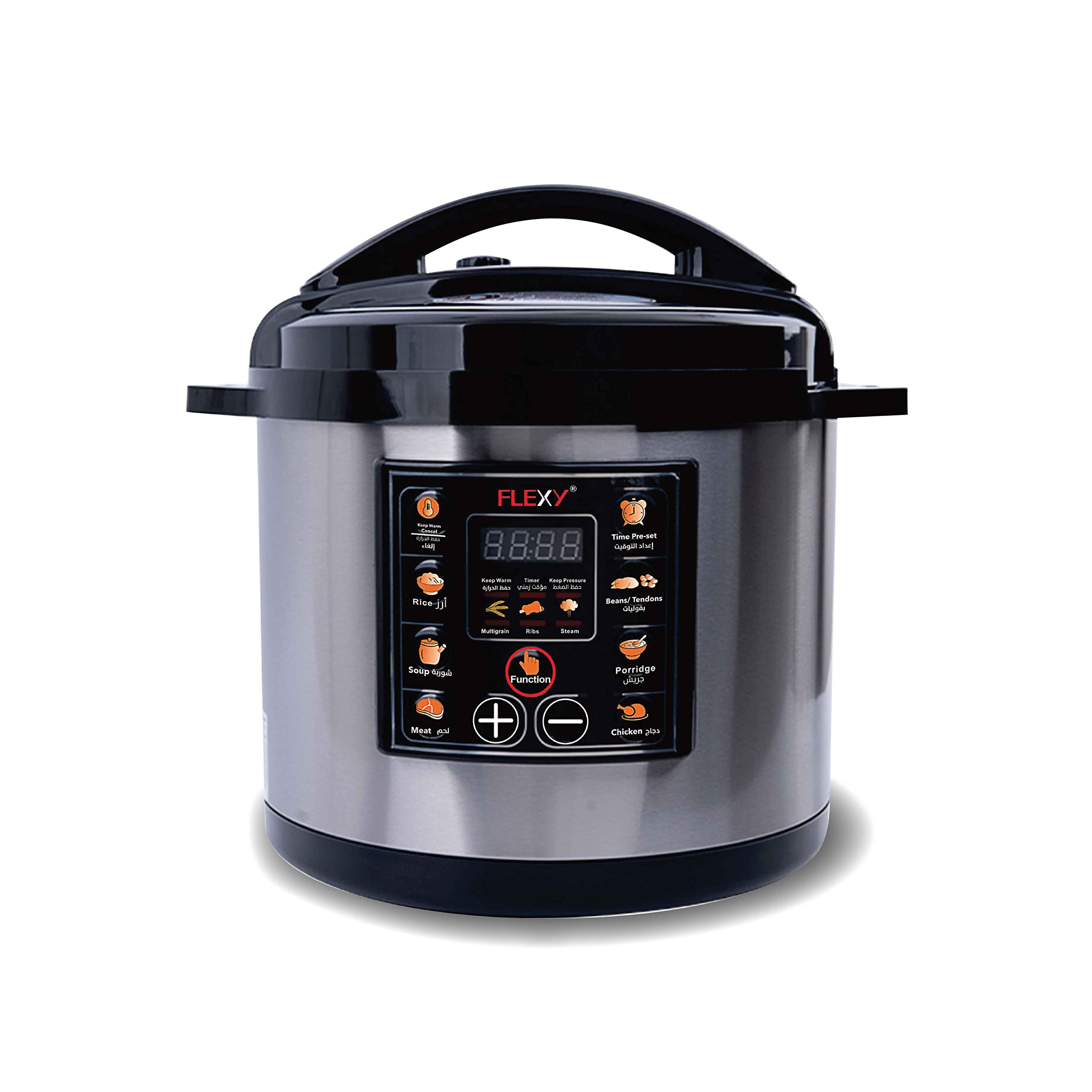 FLEXY® 12 Liter 1500W Electric Pressure Cooker with Smart Program Features | Slow Cooker, Steamer & Warmer